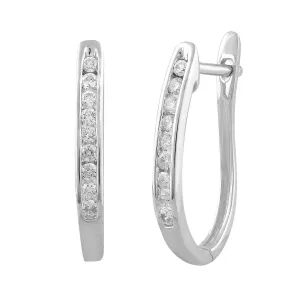 0.17ct Diamond Huggie Earrings In 9Ct White Gold