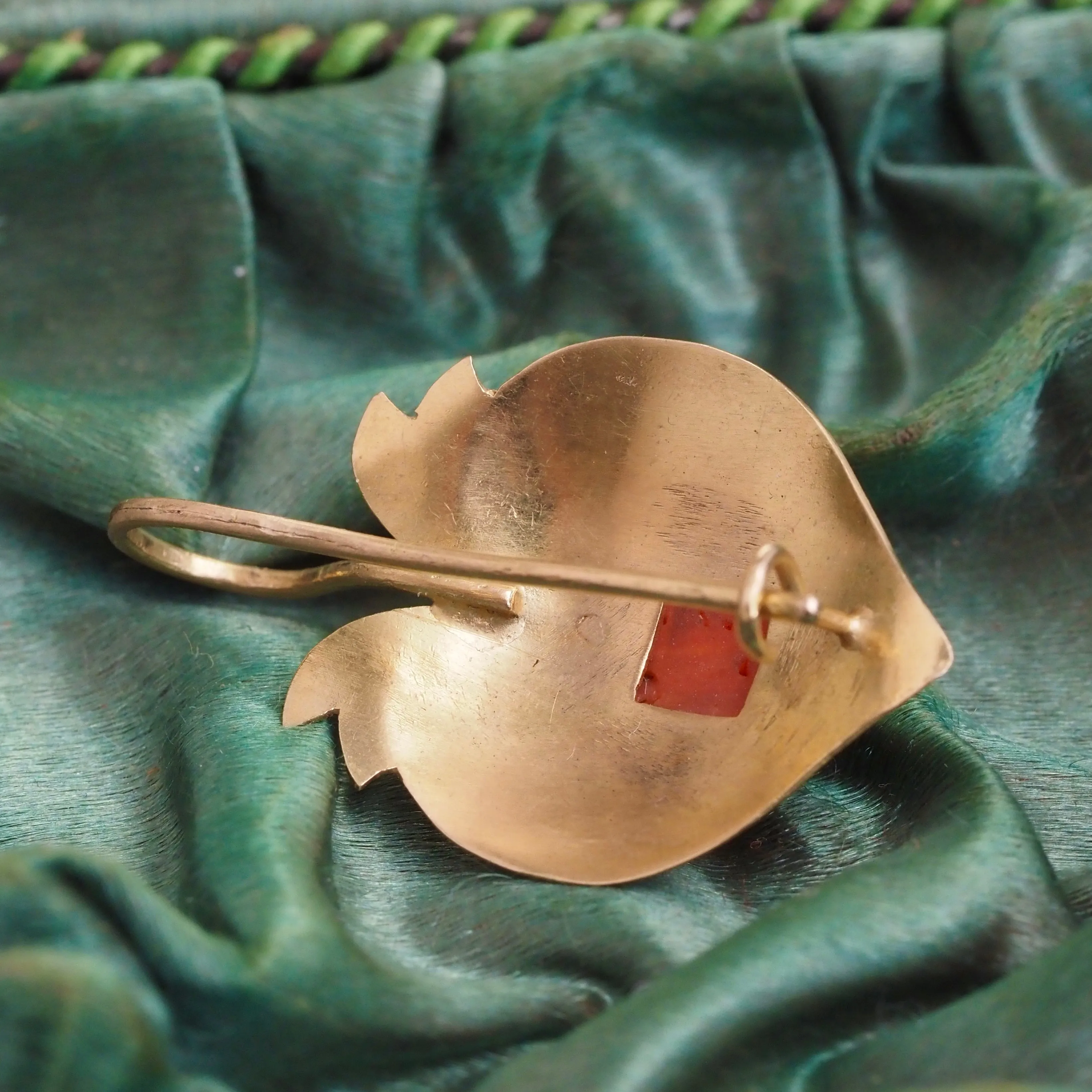 Antique Coral and 14k Gold Fruit Earrings