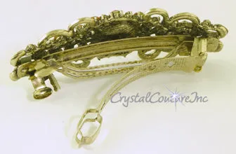 Crystal Oval & Crystal Rhinestone 3.5" Barrette