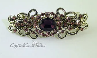 Crystal Oval & Crystal Rhinestone 3.5" Barrette