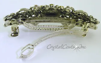Crystal Oval & Crystal Rhinestone 3.5" Barrette
