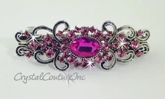 Crystal Oval & Crystal Rhinestone 3.5" Barrette