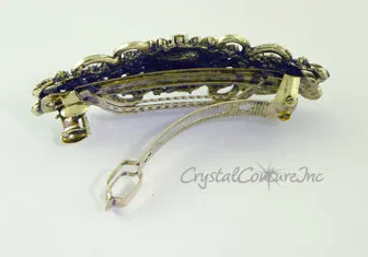 Crystal Oval & Crystal Rhinestone 3.5" Barrette