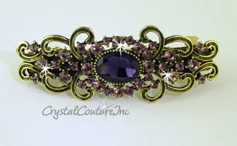 Crystal Oval & Crystal Rhinestone 3.5" Barrette