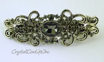 Crystal Oval & Crystal Rhinestone 3.5" Barrette