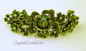 Crystal Pave Flower 3.5" Barrette