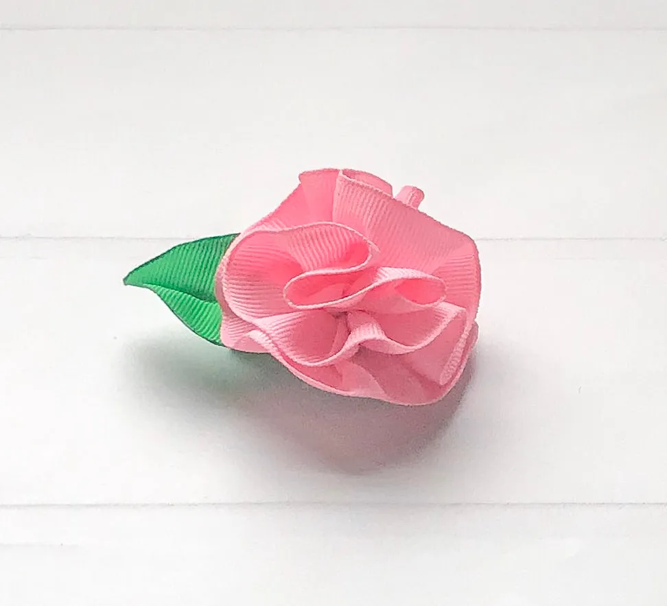 Girls Ribbon Flower Hair Clip Set