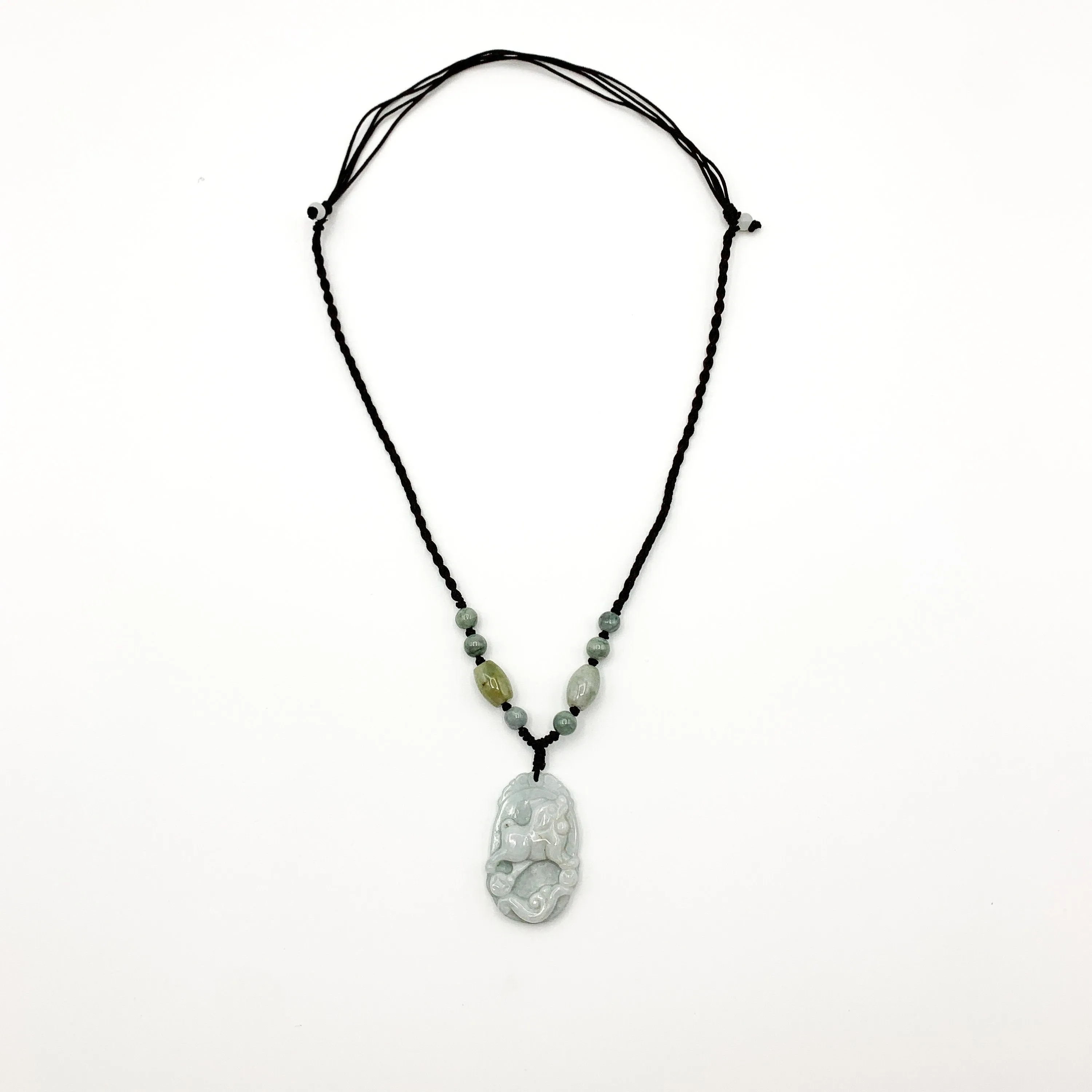 Jadeite Jade Dog Chinese Zodiac Hand Carved Pendant Necklace, YW-0321-1645917758