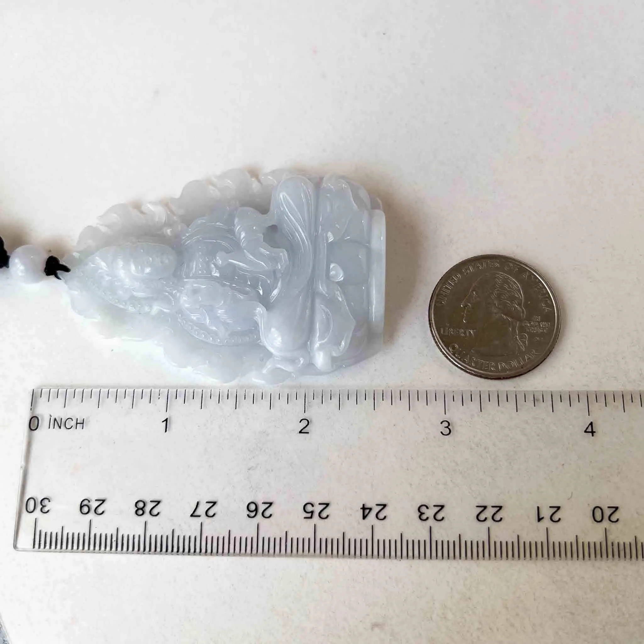 Jadeite Jade Guan Yin Avalokiteshvara Hand Carved Pendant Necklace, Quan Am, 观音, White Light Purple Jade Pendant, YGR-1022-1698553794