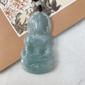 Jadeite Jade Guan Yin Avalokiteshvara Hand Carved Pendant Necklace, YJ-0321-0231980