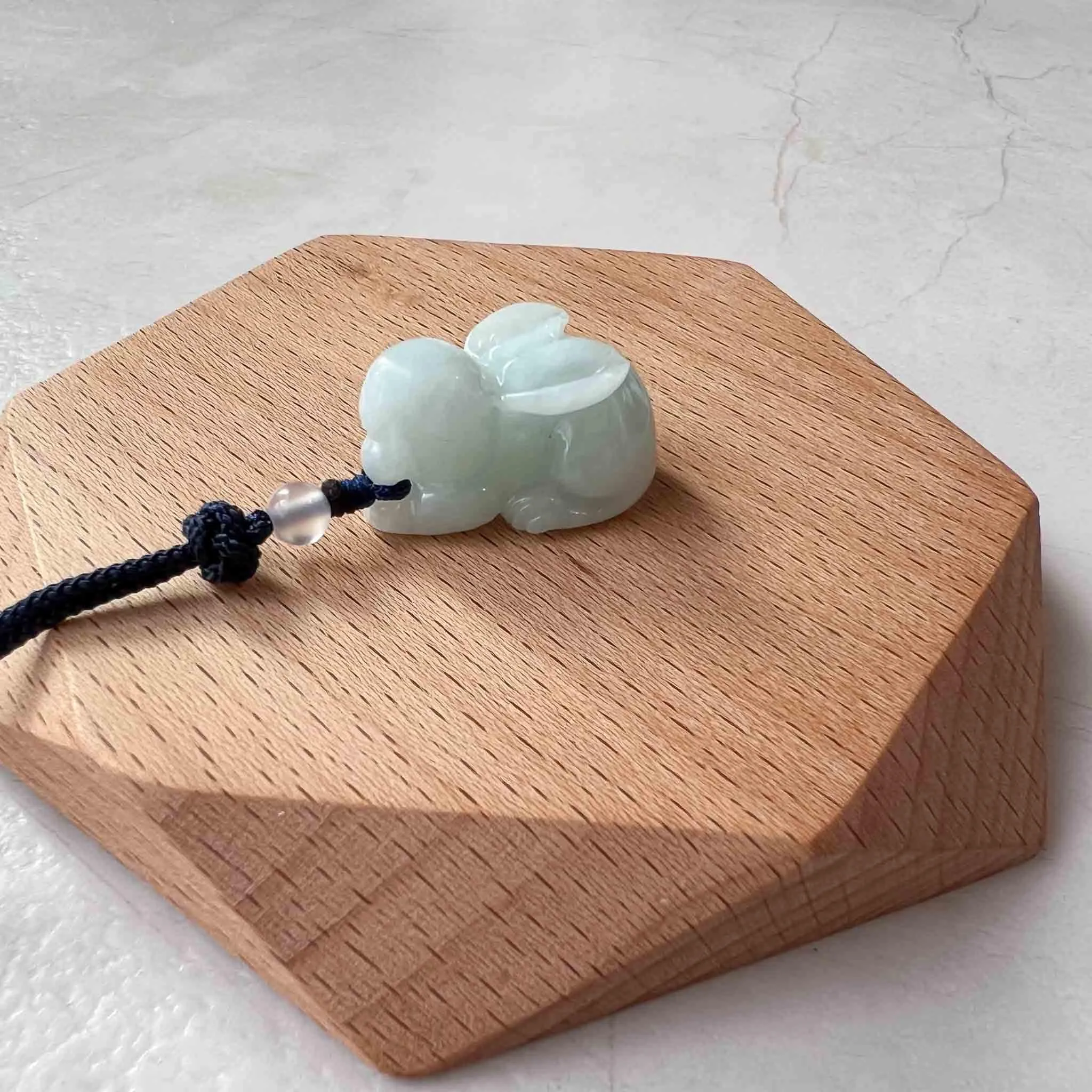 Jadeite Jade Rabbit Chinese Zodiac Carved Pendant Necklace, SHWQ-0423-1689727243
