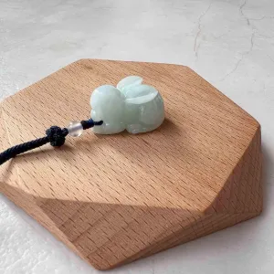 Jadeite Jade Rabbit Chinese Zodiac Carved Pendant Necklace, SHWQ-0423-1689727243