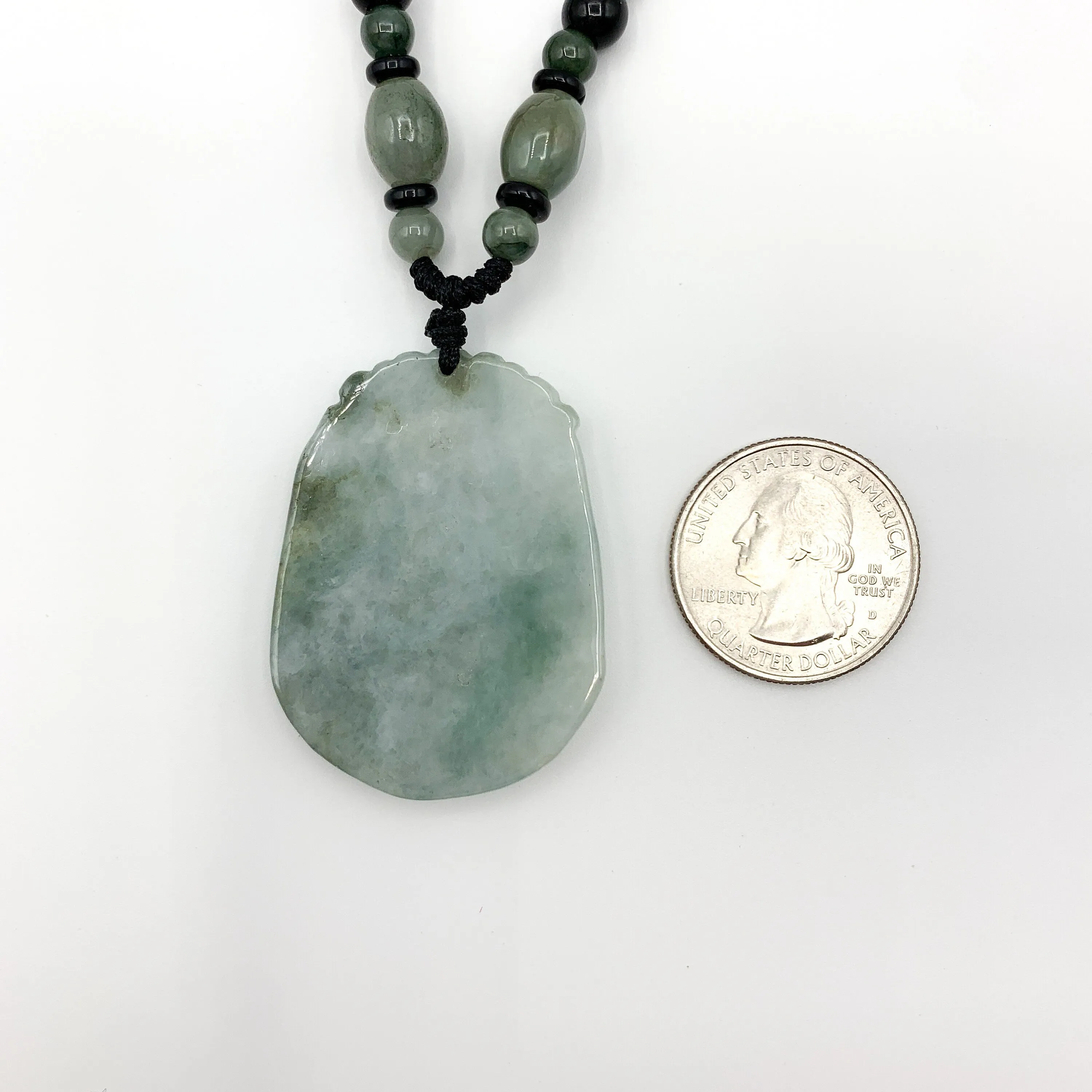 Jadeite Jade Rabbit Chinese Zodiac Carved Pendant Necklace, YW-0321-1645672526