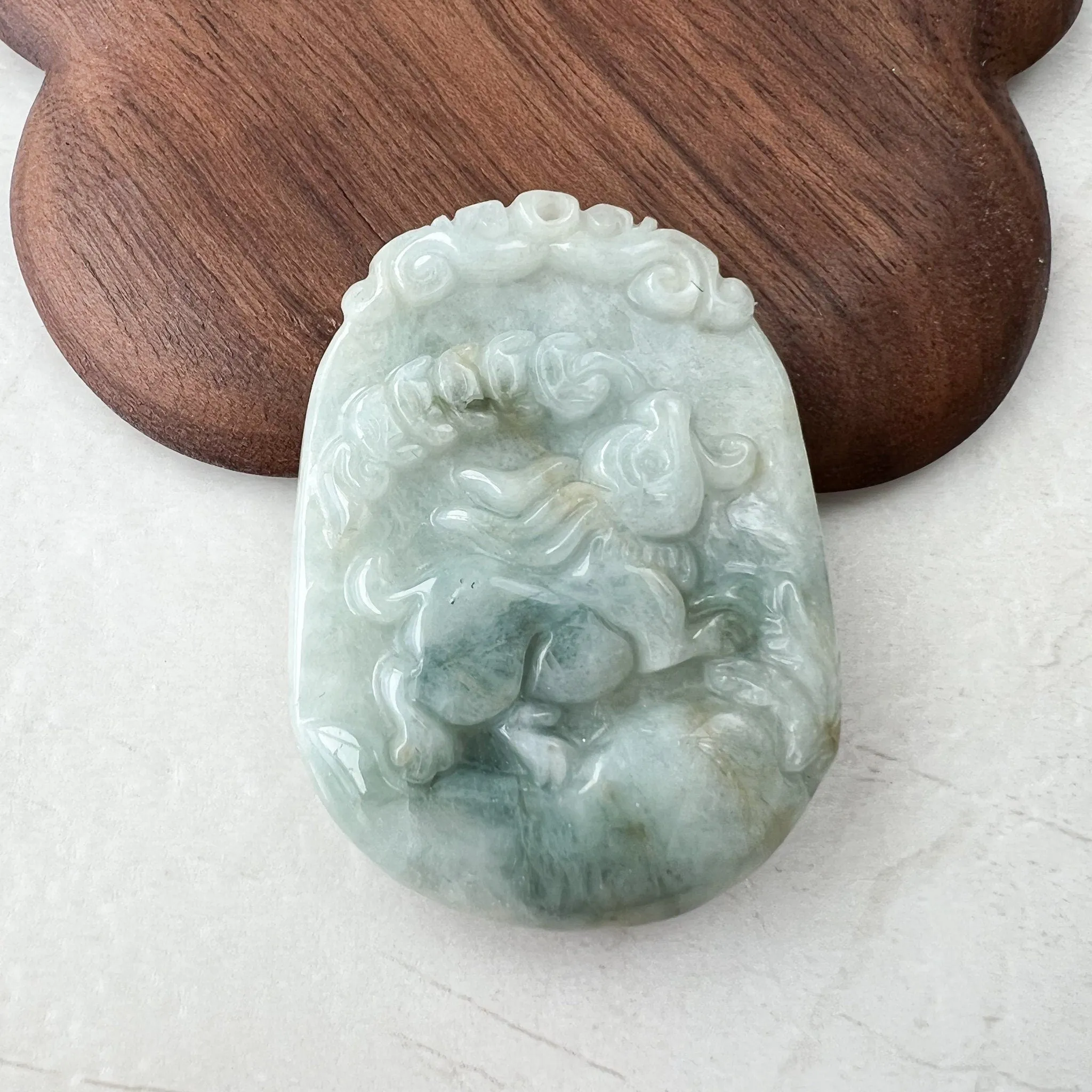 Jadeite Jade Rabbit Chinese Zodiac Carved Pendant Necklace, YW-0321-1646161774