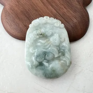 Jadeite Jade Rabbit Chinese Zodiac Carved Pendant Necklace, YW-0321-1646161774
