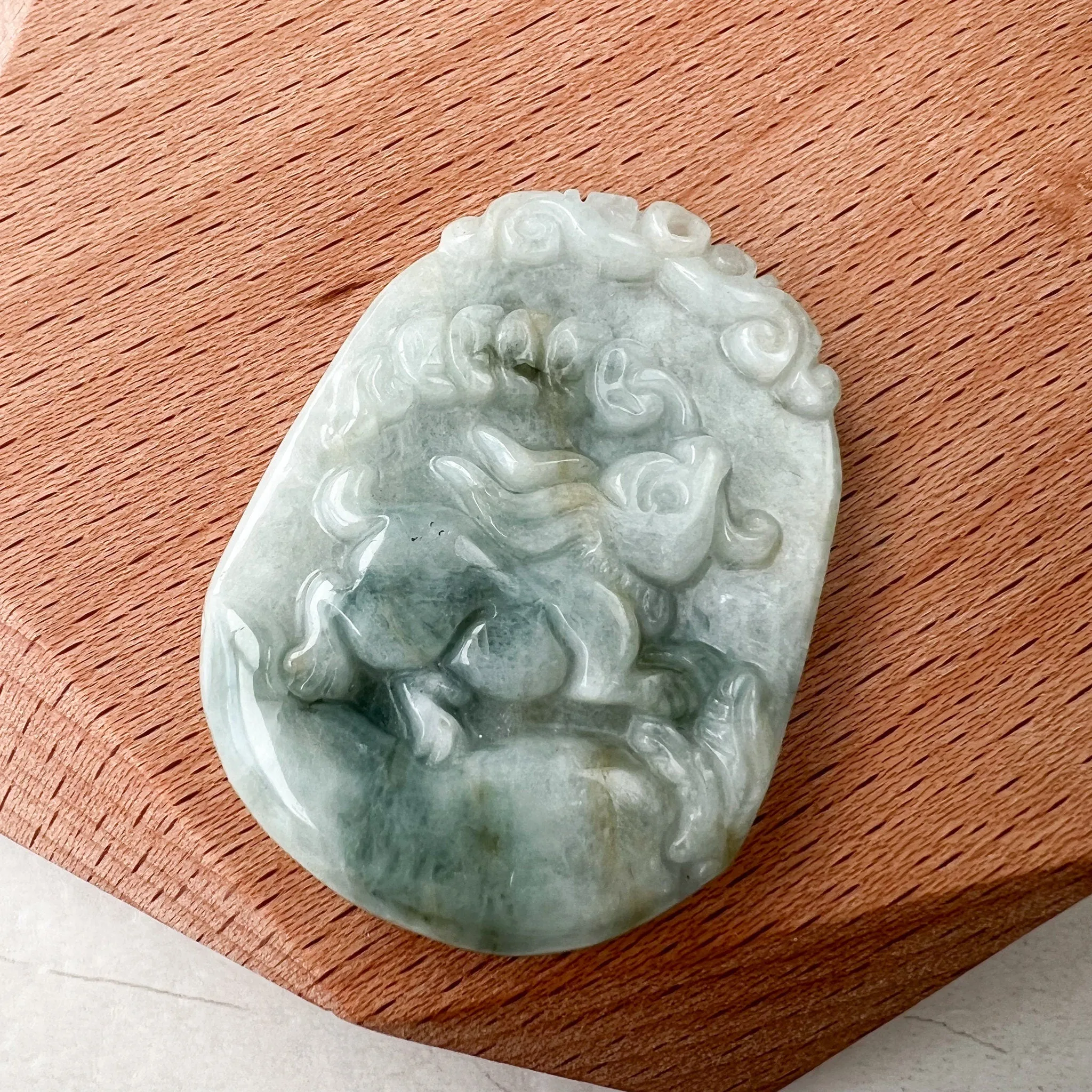 Jadeite Jade Rabbit Chinese Zodiac Carved Pendant Necklace, YW-0321-1646161774