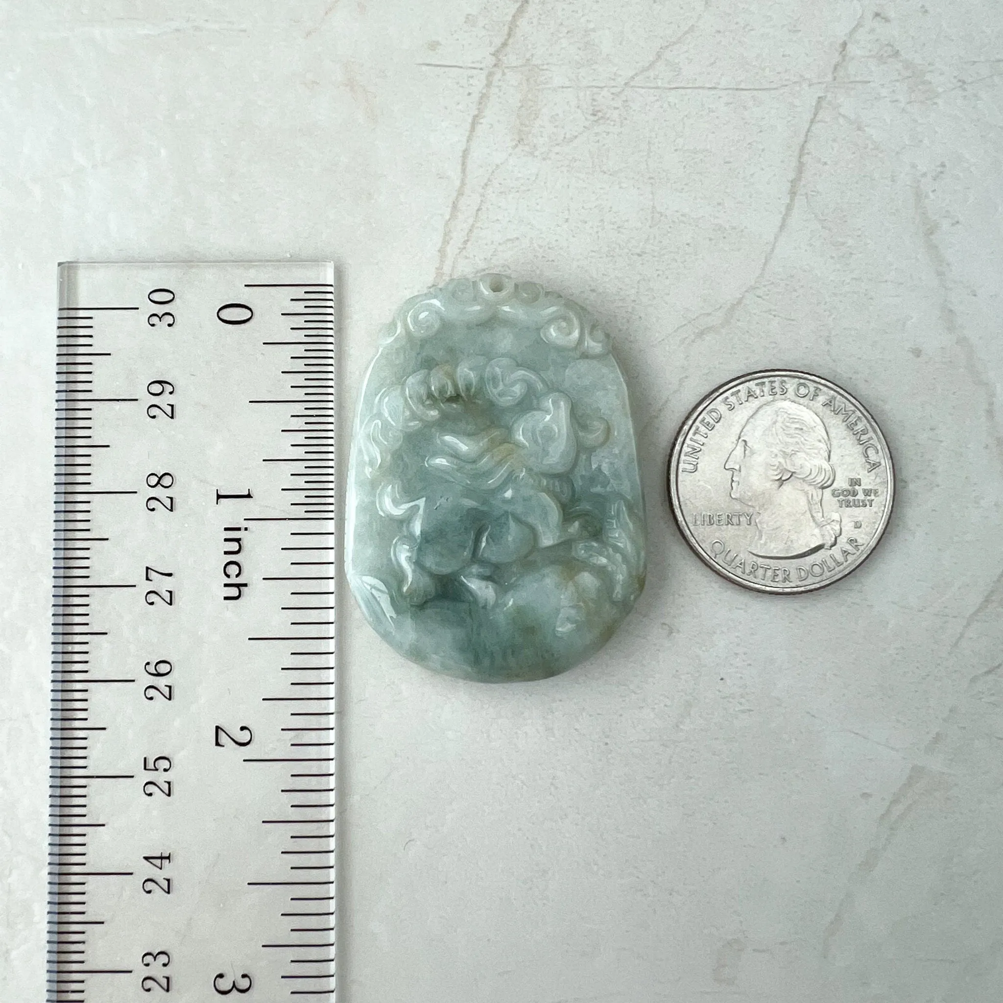Jadeite Jade Rabbit Chinese Zodiac Carved Pendant Necklace, YW-0321-1646161774