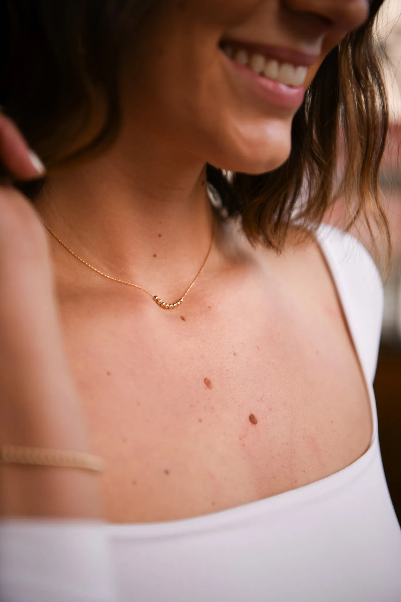 Pearl Gold Filled Small Paperclip Chain Necklace