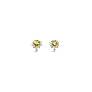 Petite Yellow & White Diamond Stud Earrings