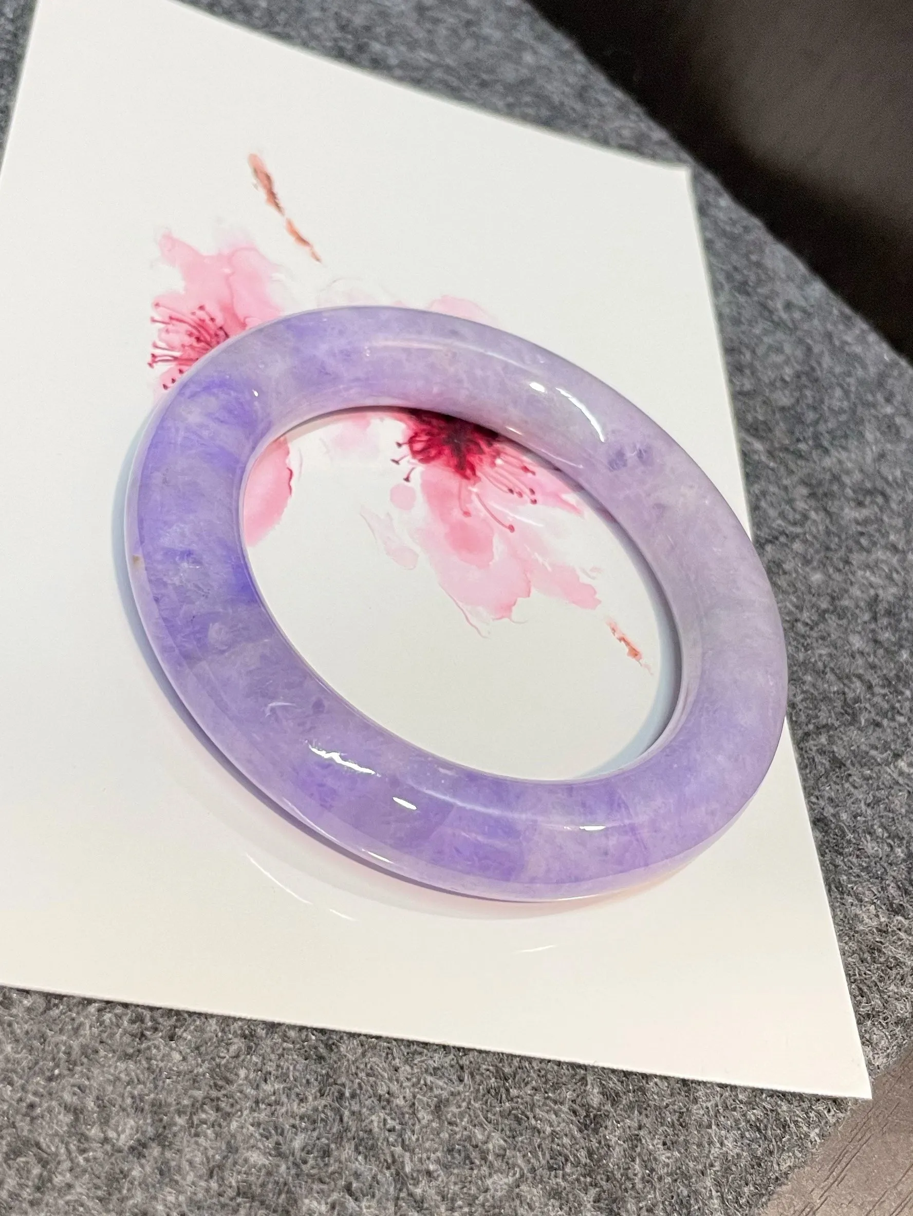 Pink Lavender Jade Bangle | 54mm (NJBA127)