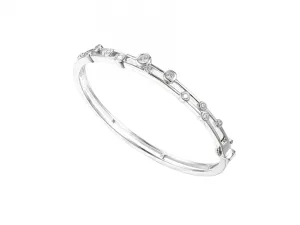 Silver Cubic Zirconia Bubble Bangle