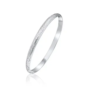 Silver Engraved Court Bangle