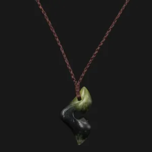 Stylish Adjustable Green Flower Jade Fishhook Necklace - Perfect for Any Look Maori Design Quality Craftsmanship Jewelry Hei Matau Necklace