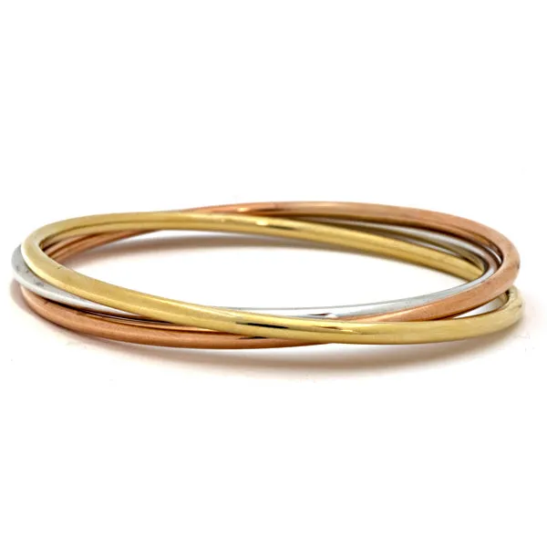 Tri-Color Triple Bangle Bracelet