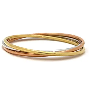 Tri-Color Triple Bangle Bracelet